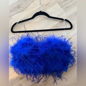 Feather Bustier Crop Top